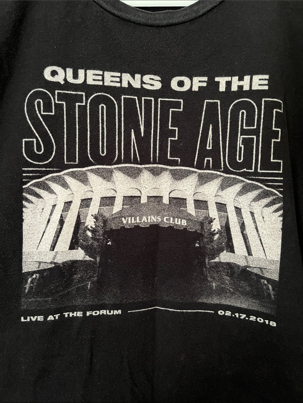 Queens Of The Stone Age QOTSA Villains Club Forum 2018 Black T-Shirt Men's XXL